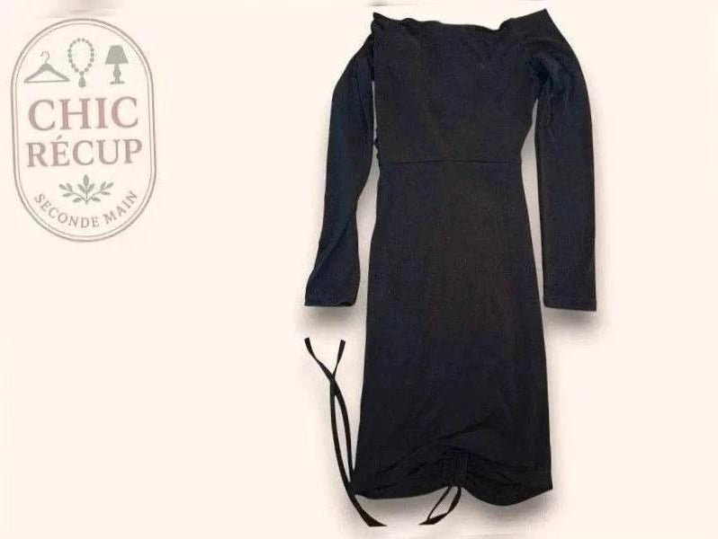 Robe Midi Flounce London - S - Noir - Lerom-17