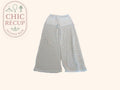 Pantalon large wide leg undiz M blanc dentelle plage