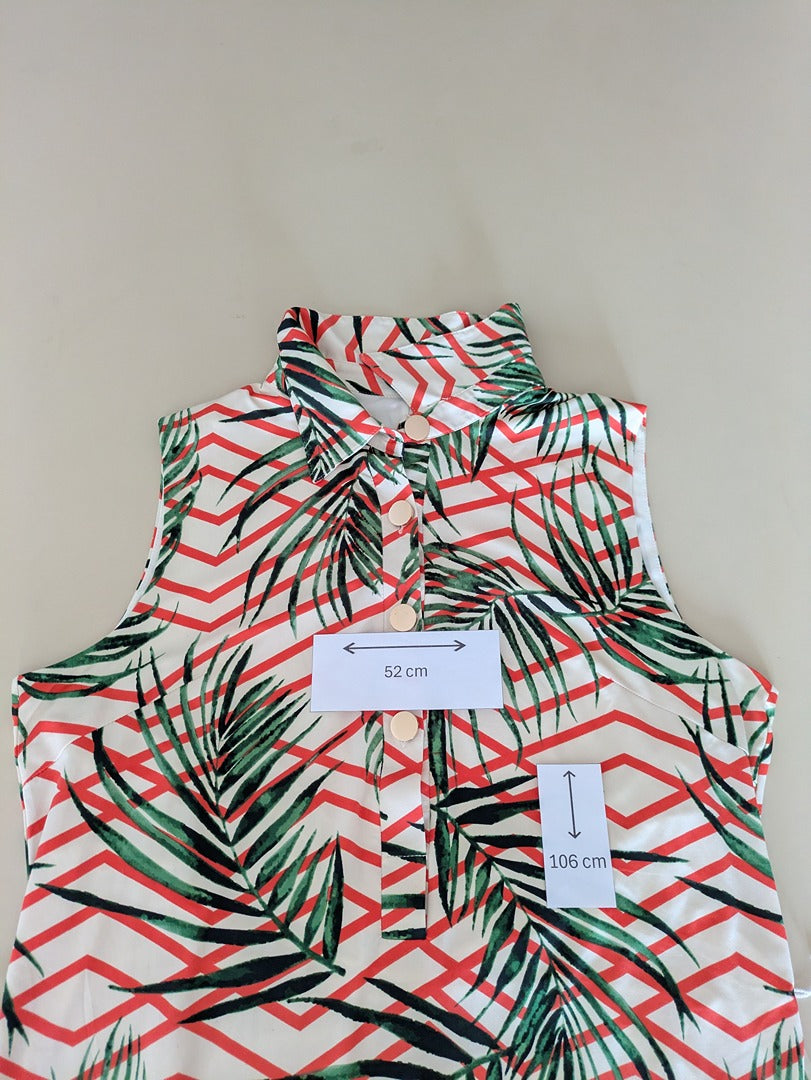 Robe K-design - Xl - Blanc - Motif Tropical