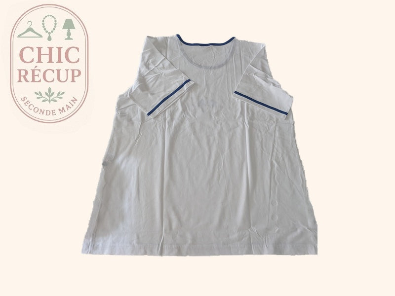 T-shirt Damart - L - Blanc - coton broderie