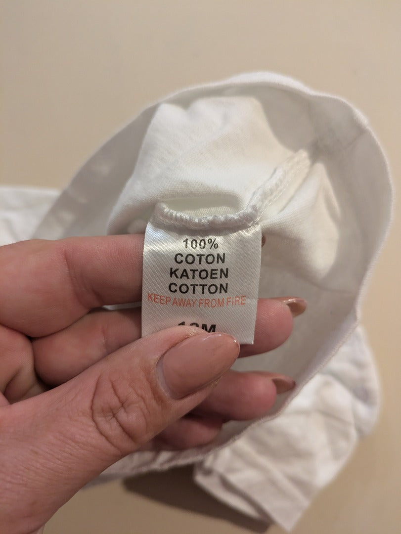 Ensemble bébé 12m coton t-shirt et pantalon à carreaux