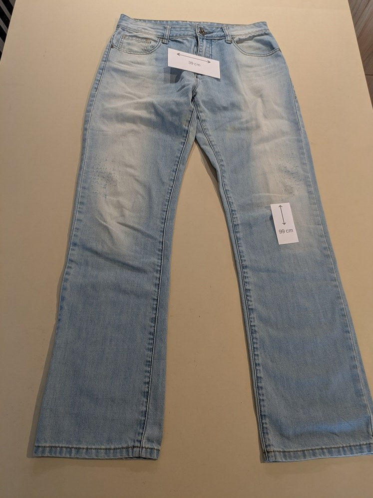 Jeans Coupe Droite Sismix - M - Bleu Clair - Qubur-28
