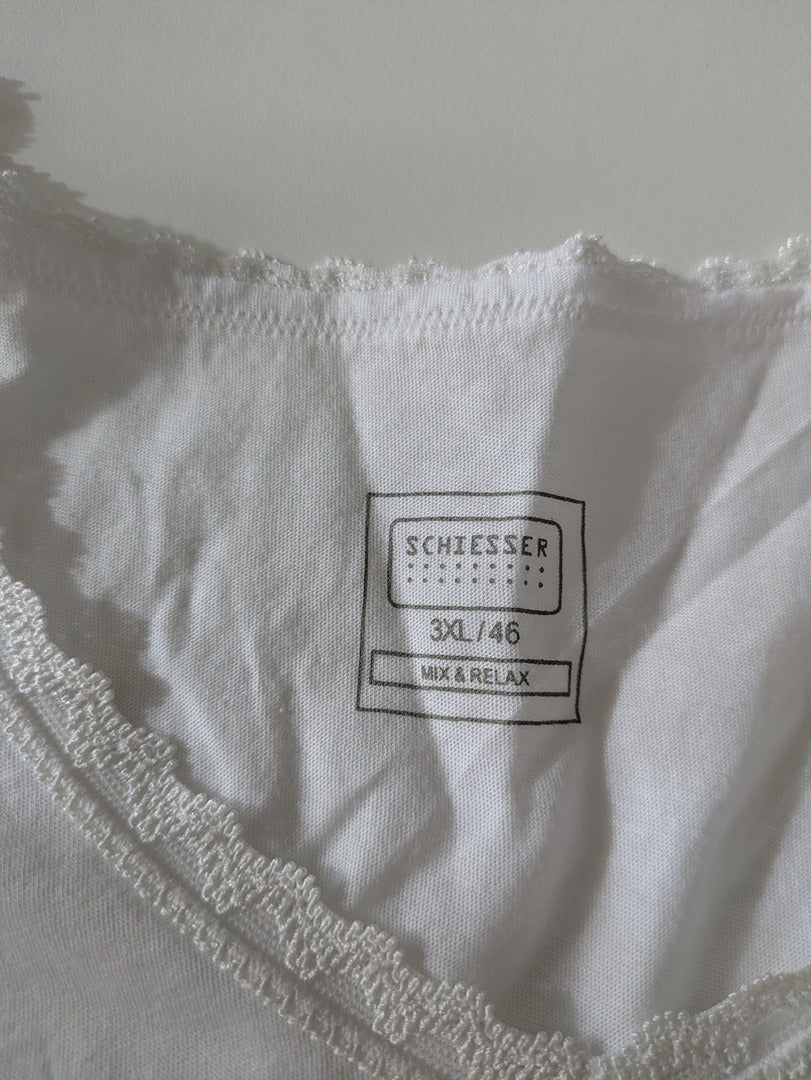 T-shirt Schiesser - Xxxl - Blanc - Labag-326