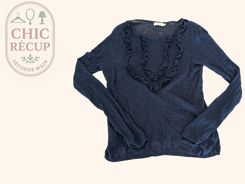 Pull Col V Cyrillus - Xs - Marine - Olhat-64