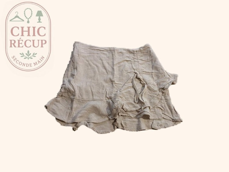 Jupe-short Stradivarius - 36 - Crème - Mache-06