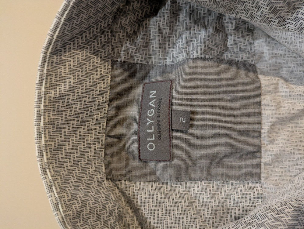 Chemise Unie Olly Gan - S - Gris, Blanc - Ayzan-98
