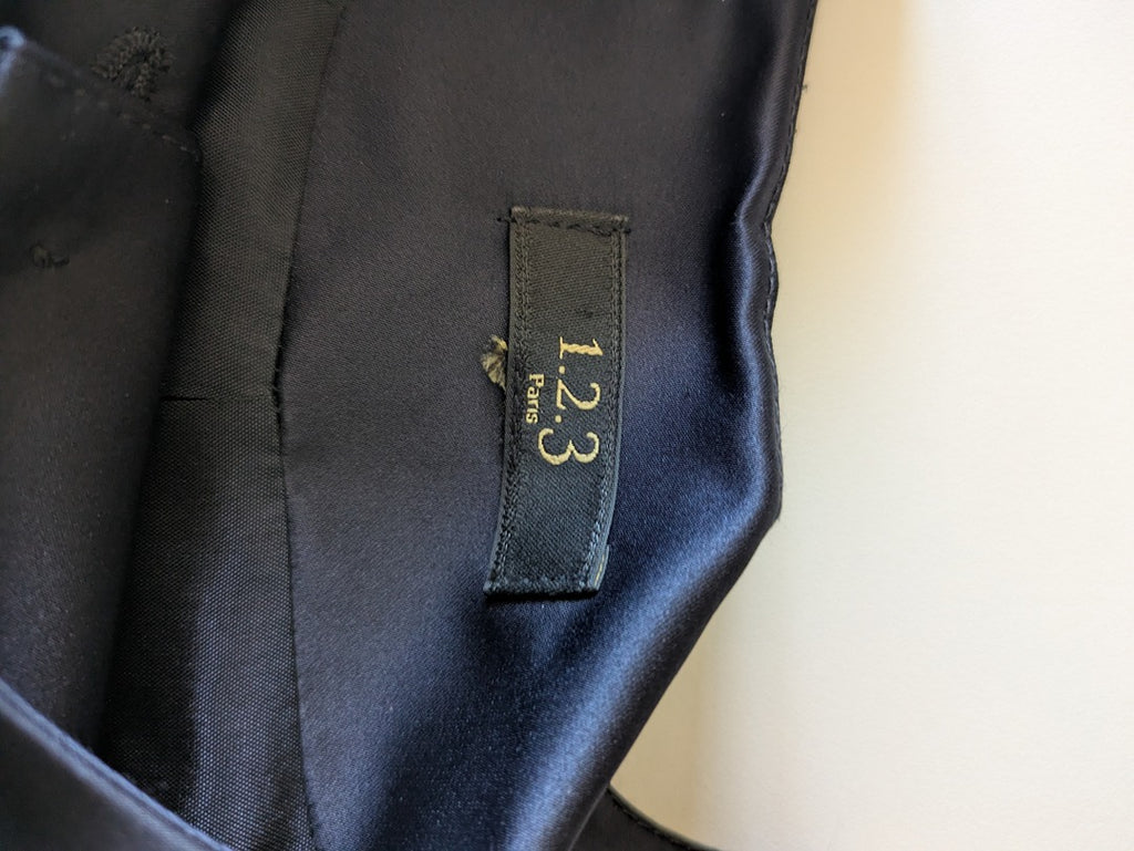 Manteau 1.2.3 - 40 - Navy - Col Rond Satiné