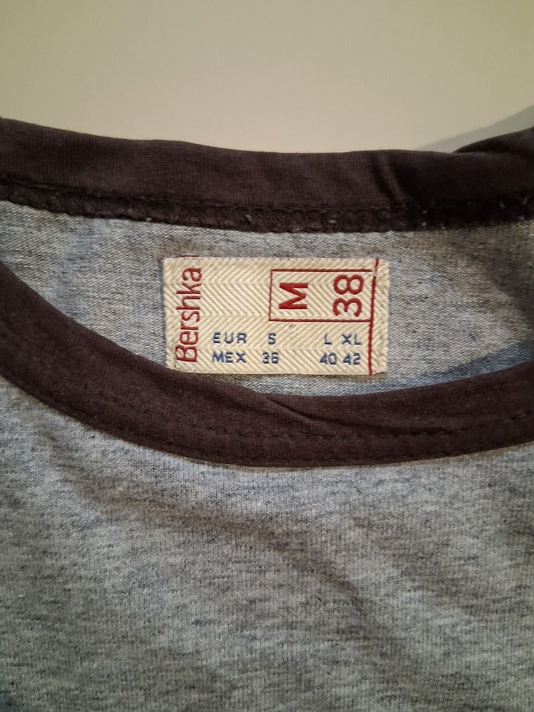 T-shirt À Manches Longues Bershka - M - Gris - Olmar-24