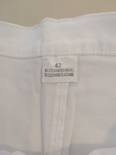 Pantacourt - Sans Marque - 42 - Blanc - Coton stretch