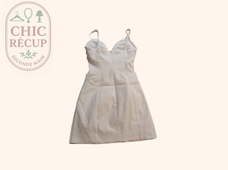 Robe mini Zara - Xs - Blanc - Bretelles