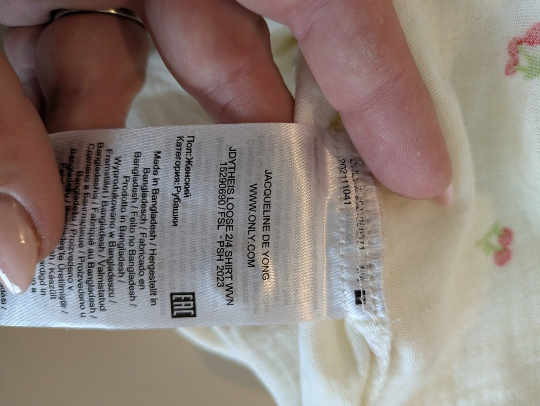 Chemisier blanc à fleurs rouges Jdy taille M