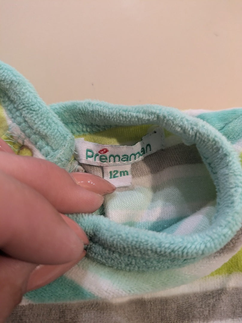 Lot 3 pyjamas bébé Premaman 12m rayé et uni