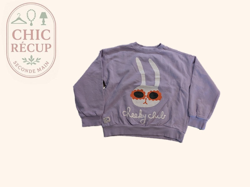 Sweat Kiabi - 10 ans - Lilas - Motif Lapin Cheeky Club