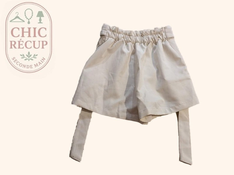 Short Taille Haute Pull & Bear - 34 - Crème - Mache-10