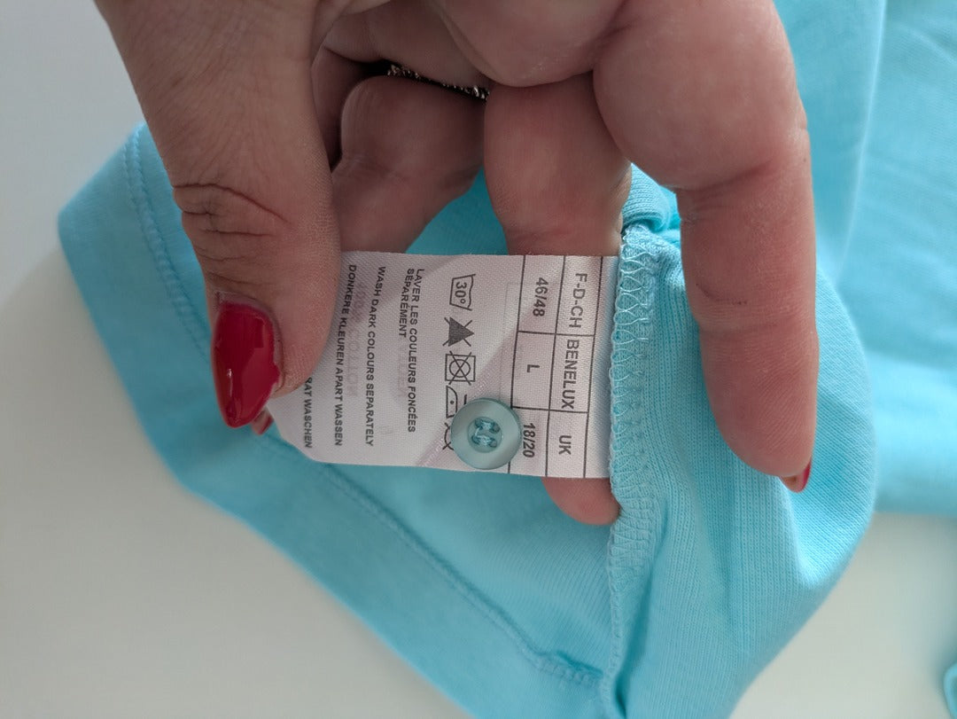 T-shirt Biorelle Damart - L - Bleu ciel - 100% Coton