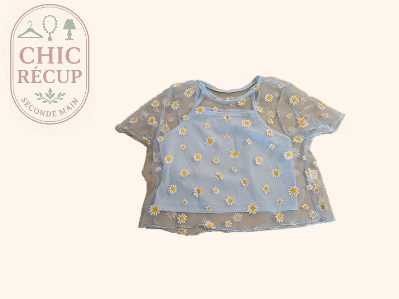 T-shirt Shein - 9 Ans / 134 Cm - Bleu - Audeb-47