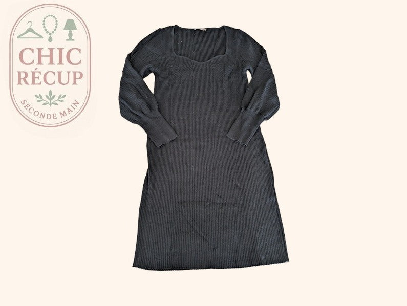 Robe en maille Anna Field - S - Noir - Col coeur