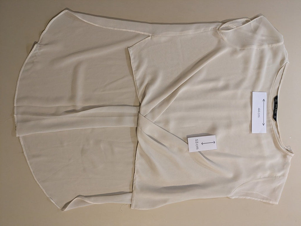 Blouses Manches Courte Zara Basic - L - Beige - Paval-21