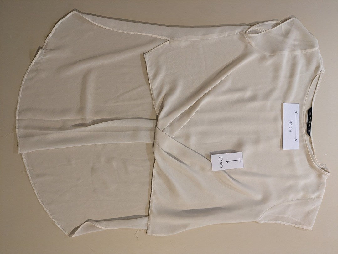 Blouses Manches Courte Zara Basic - L - Beige - Paval-21
