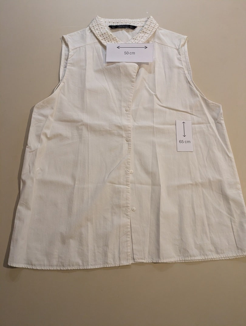 Blouses Manches Courte Zara - L - Blanc - Paval-35