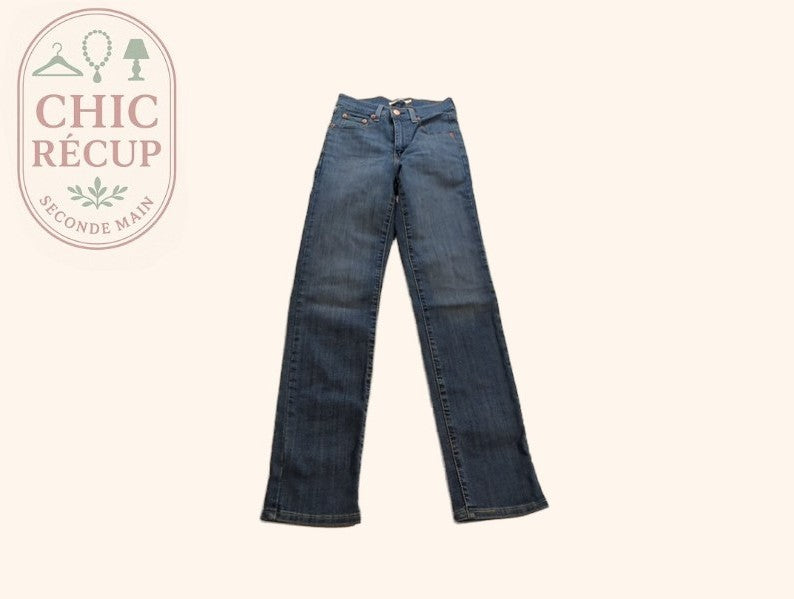 Jean droit - Levi's - 34 - Bleu - 724 High Rise Straight