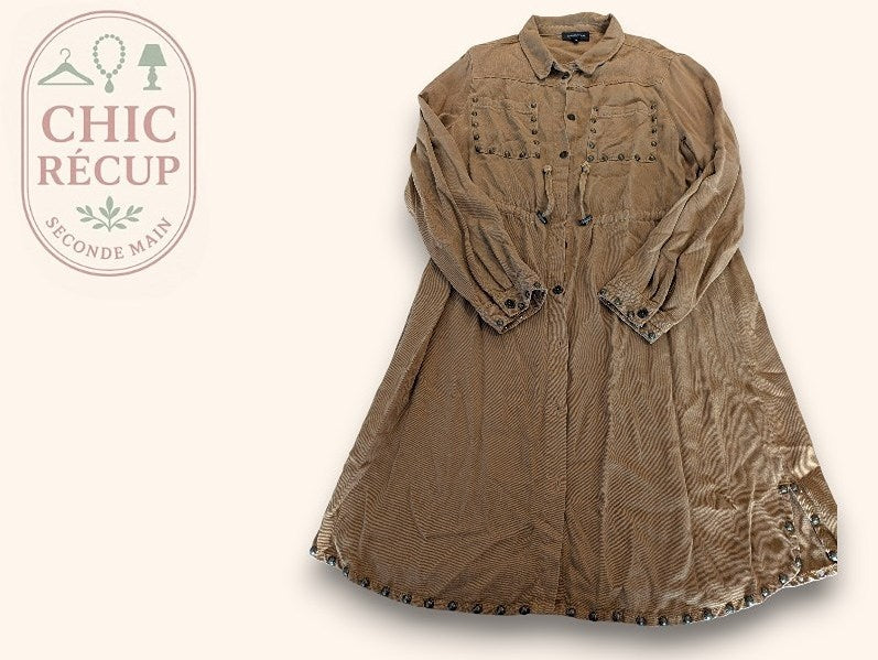 Robe Longue Eva Kayan - 44 - Marron - Myfed-01