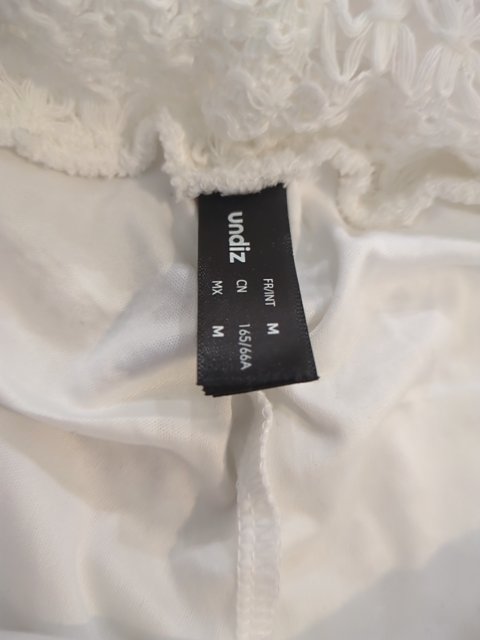Pantalon large wide leg undiz M blanc dentelle plage