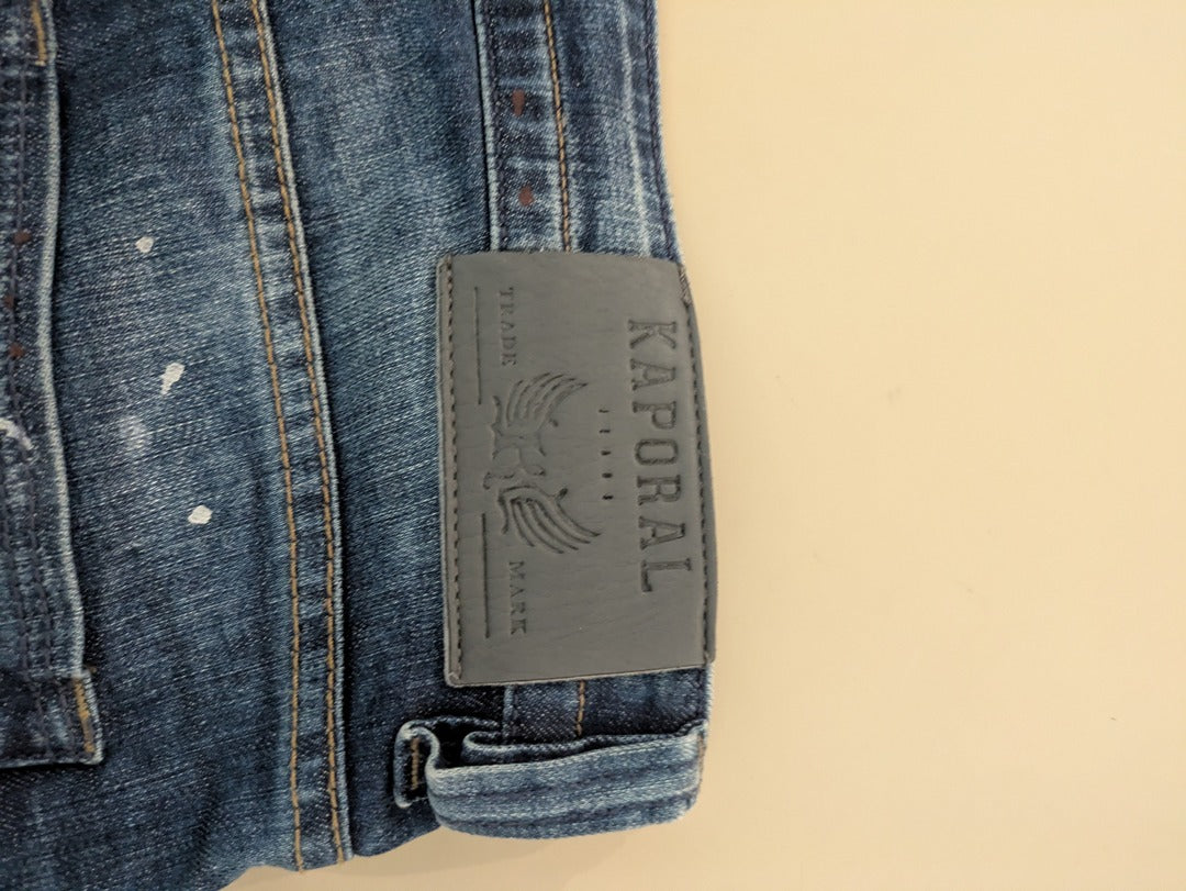 Jean straight Kaporal - 42 - Bleu - Effet usé