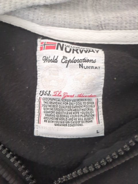 Sweat zippé - Geographical Norway - L - Noir - Fighter
