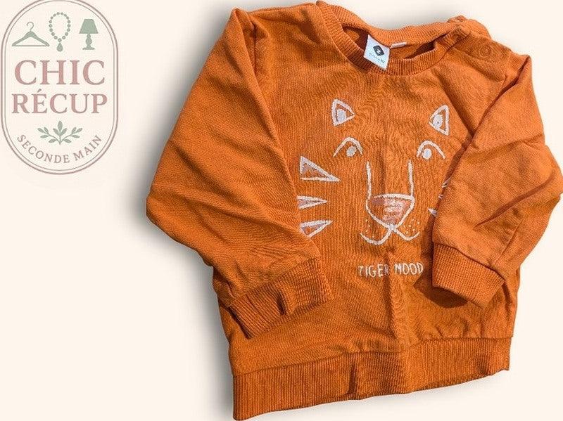 Sweat orange bébé 12 mois Grain de Blé