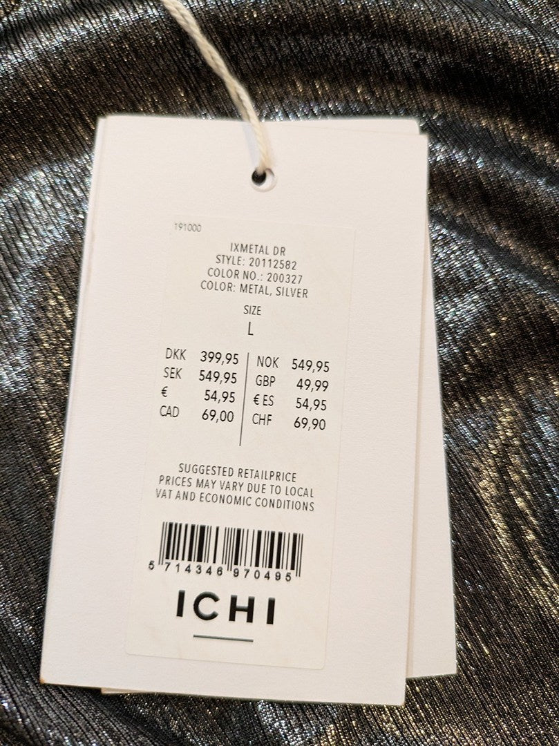 Robe Midi Ichi - L - Argenté - Myfed-37