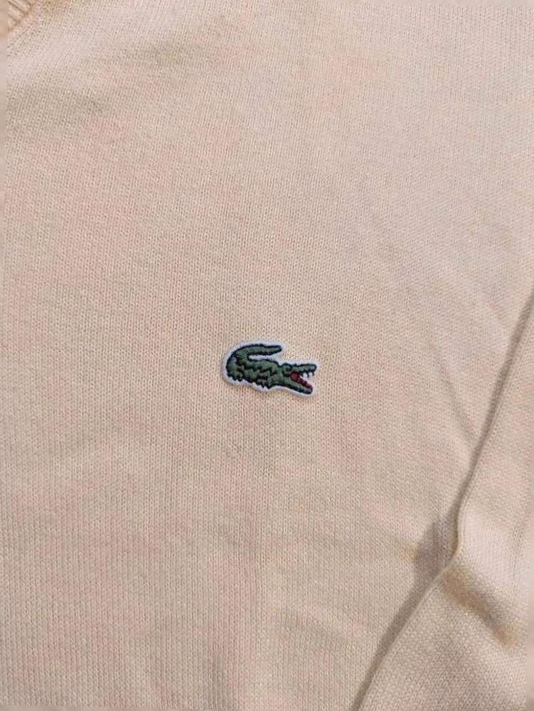Sweat Col V Lacoste - Xl - Crème Jaune - Phleg-05