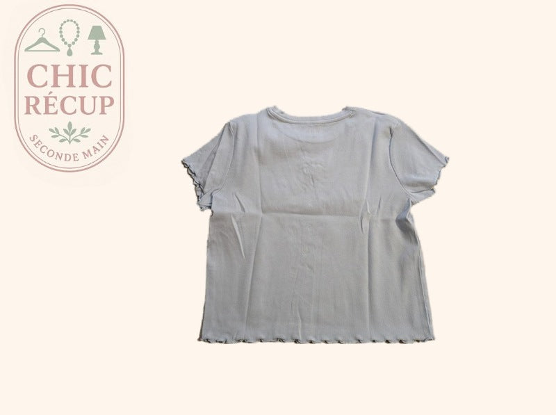 T-shirt Kiabi - 12 ans - Bleu clair - Palmier