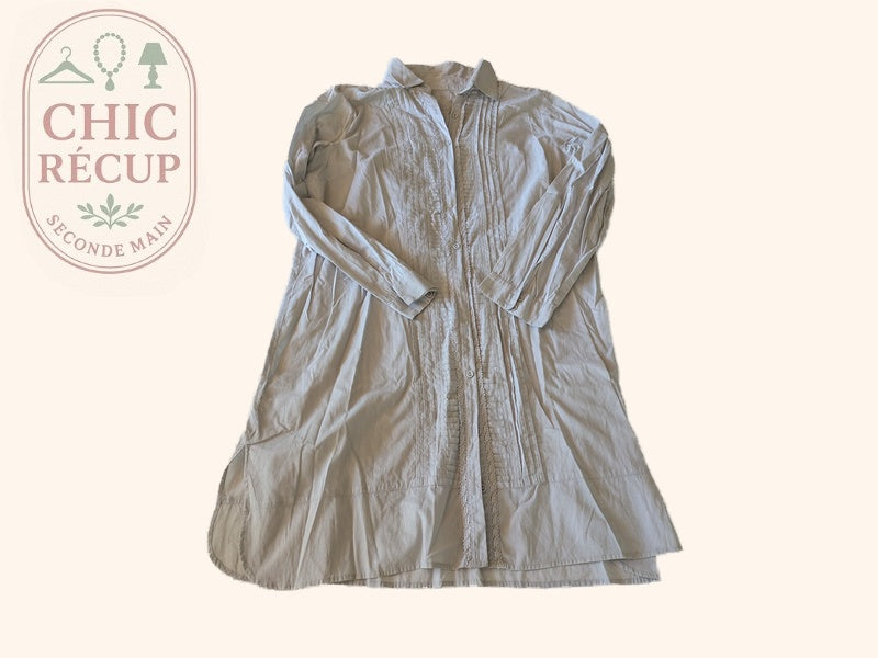 Robe chemise Solola - 46 - Beige - Coton