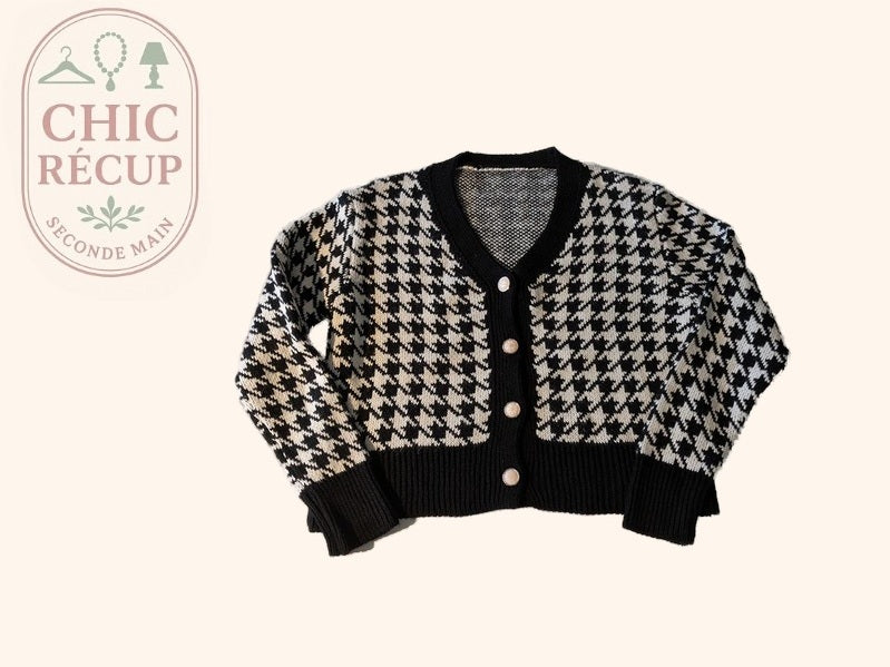 Cardigan Made In Italy - M - Noir/blanc - Lubel-35