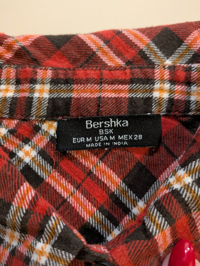 Chemise À Carreaux Bershka - M - Rouge - Shbad-96
