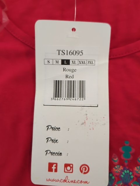 Blouse - Coline - L - Rouge - Sasch-32