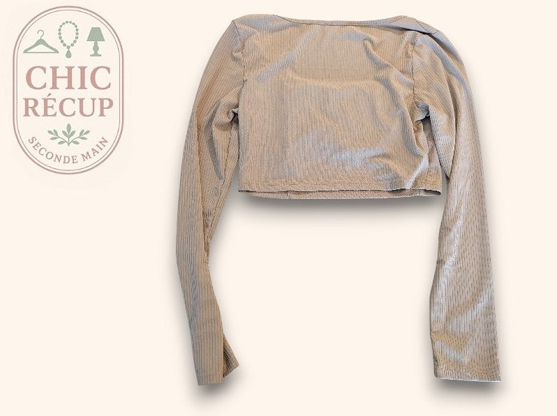 Tops Court Shein - L - Beige - Chpav-06