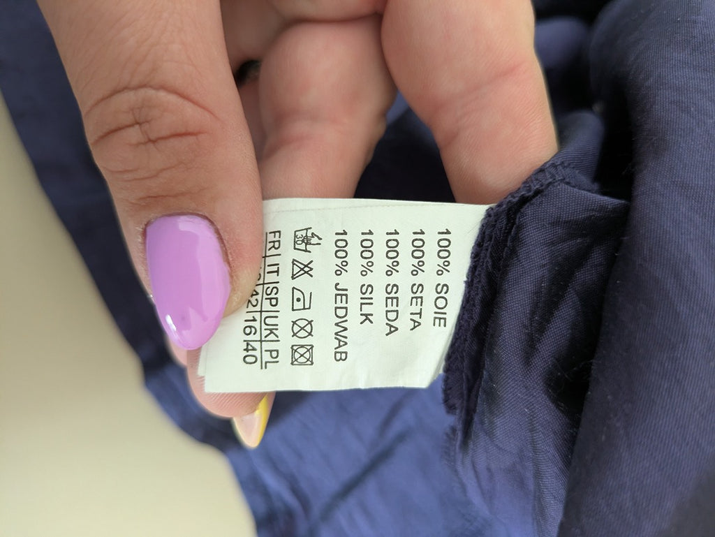 Chemise Camaïeu - 42 - Bleu - 100% Soie