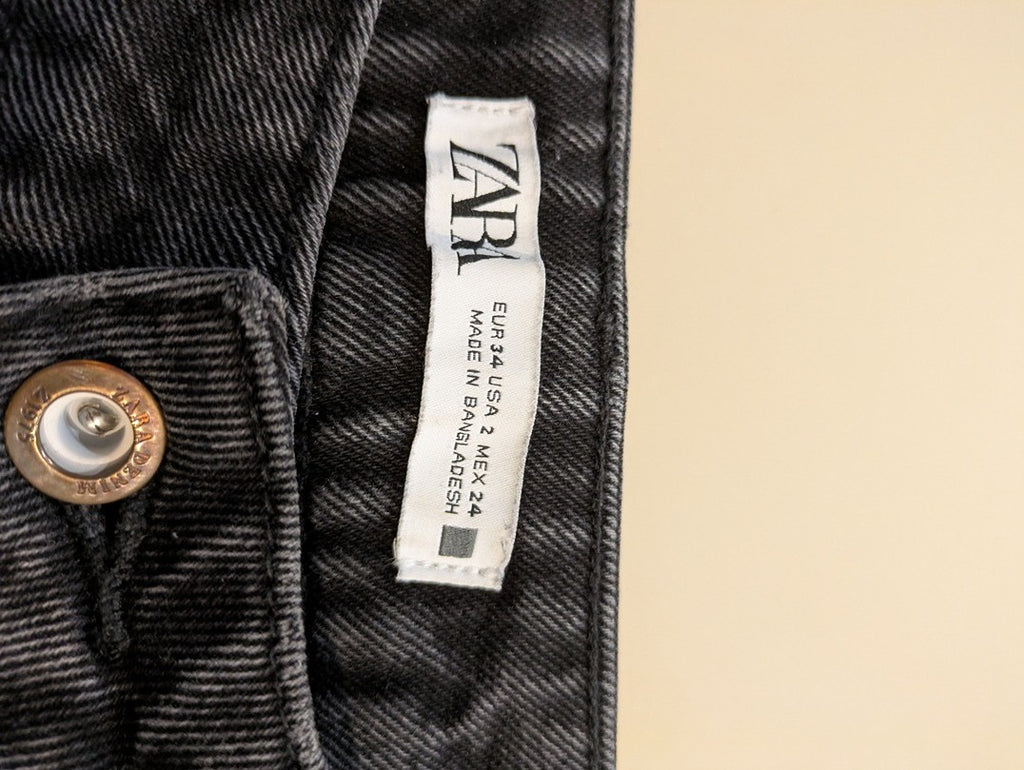Pantalon à Jambes Large Zara - 34 - Noir - Mache-35