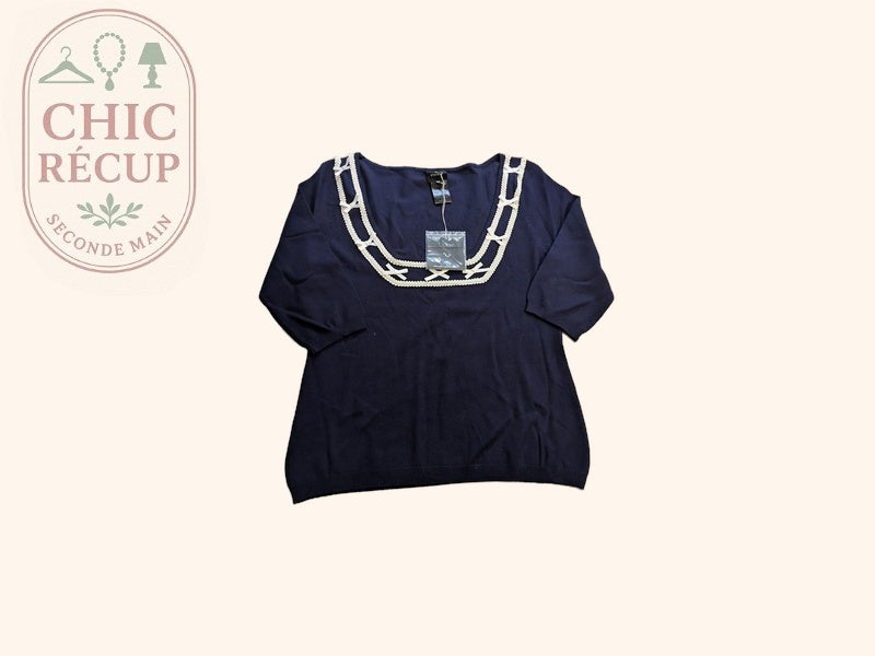 Blouse ¾ Etincelle - Xl - Marine - Labag-206