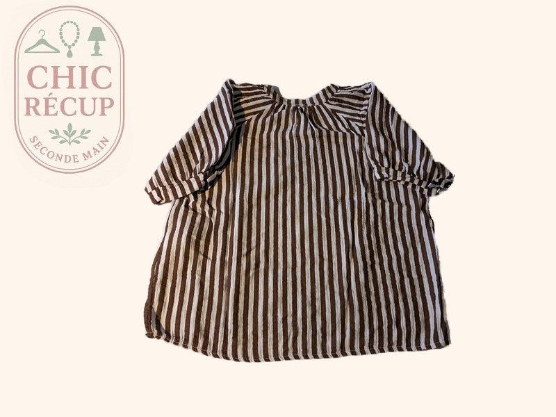 Blouse Cloothes - L - Blanc/marron - Lubel-58