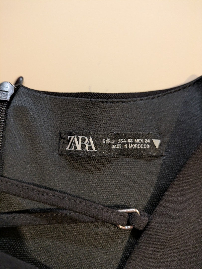 Body Zara - Xs - Noir - Manches longues décolleté lacé
