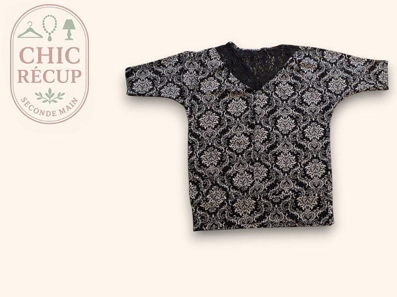 Blouse Mim - M - Noir, Blanc - Qubur-78