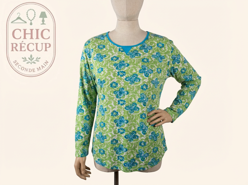 T-shirt manches longues Coup de Coeur - 46 - Vert - Coton