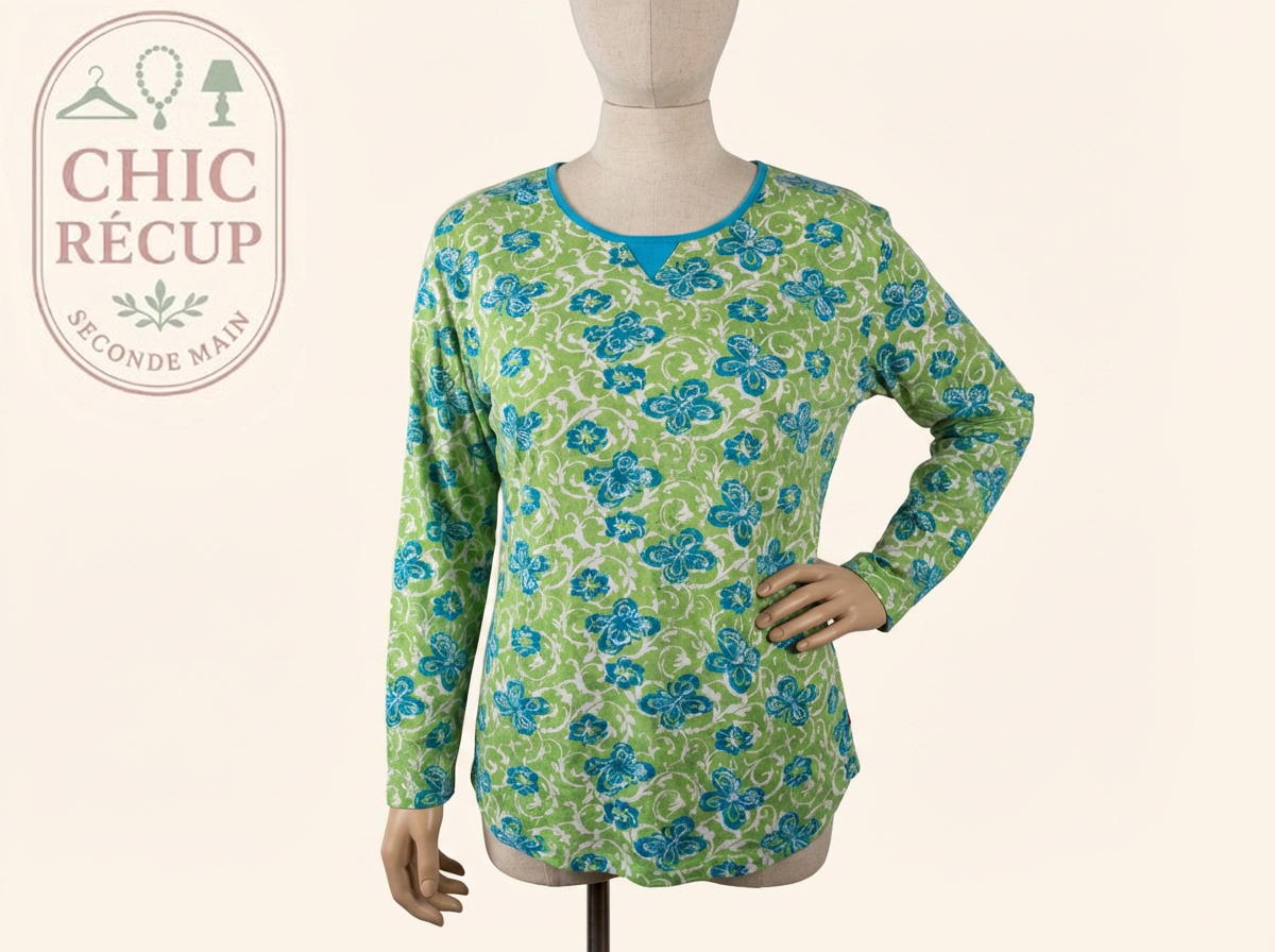 T-shirt manches longues Coup de Coeur - 46 - Vert - Coton