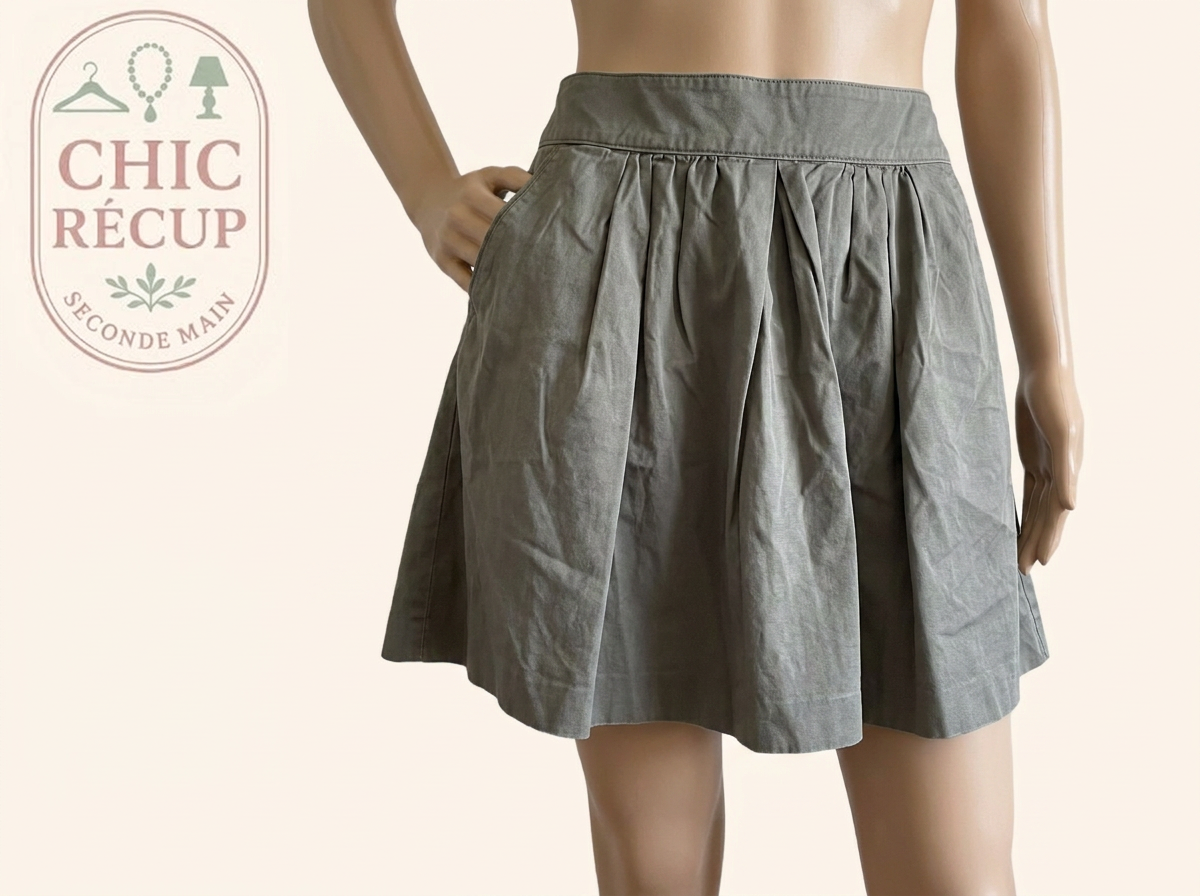 Jupe Camaïeu - Fr 44 - Khaki - 46cm