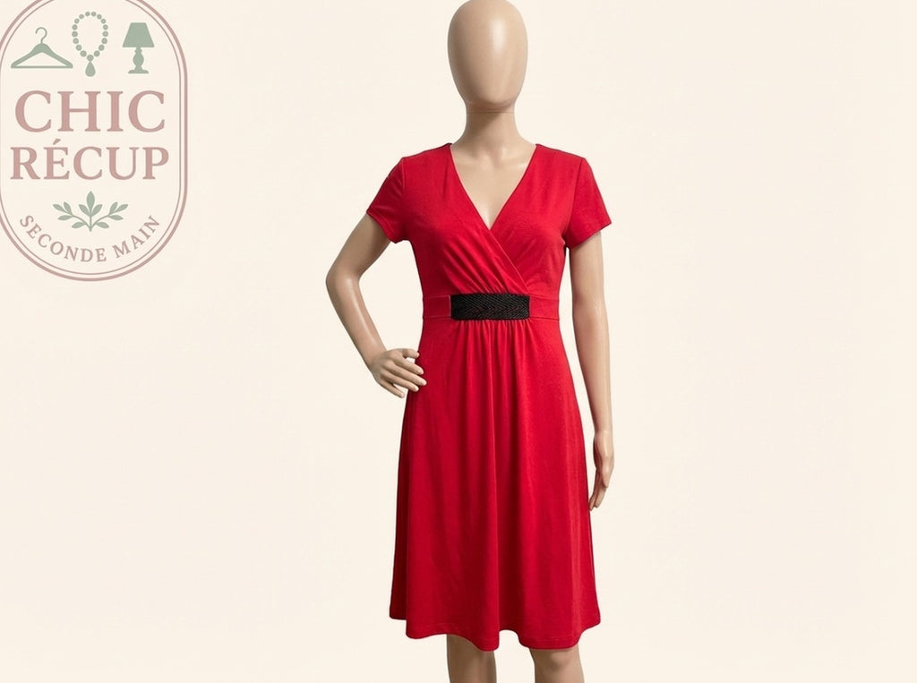 Robe Midi Phalaenopsia - M - Rouge - Casor-1