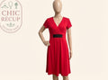 Robe Midi Phalaenopsia - M - Rouge - Casor-1