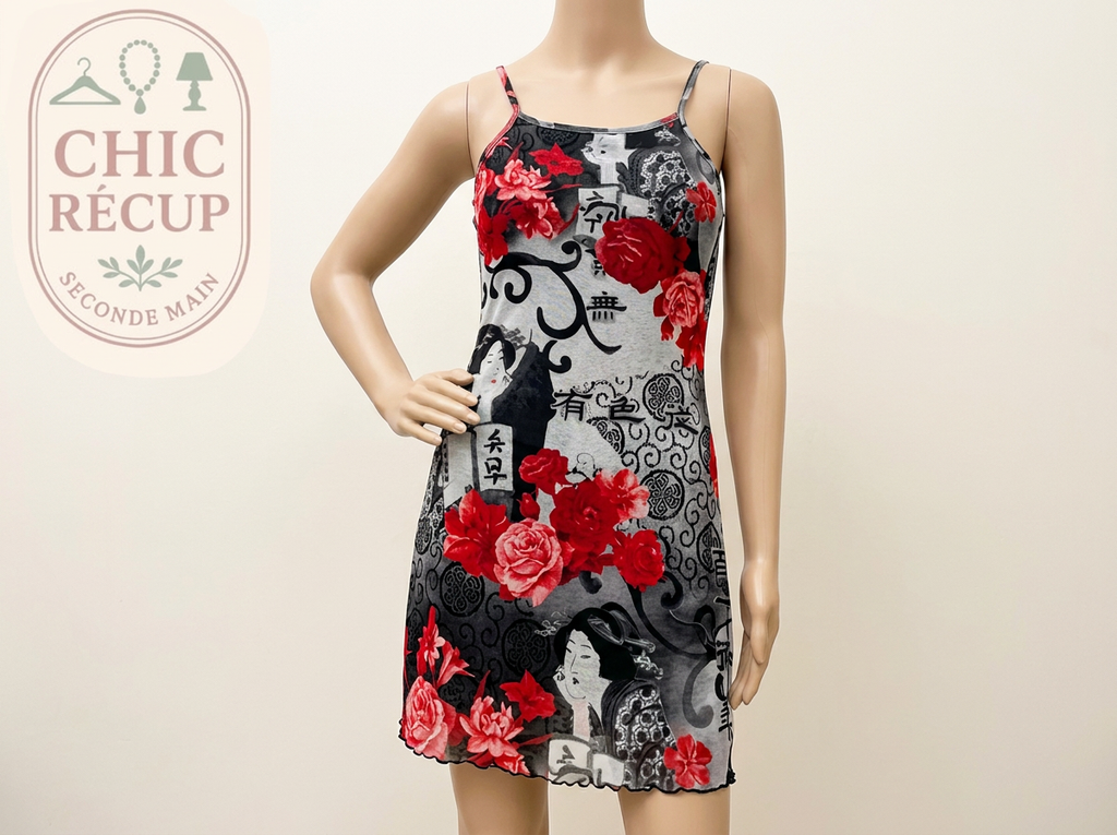 Robe Good Look Paris - Taille unique - Gris/rouge
